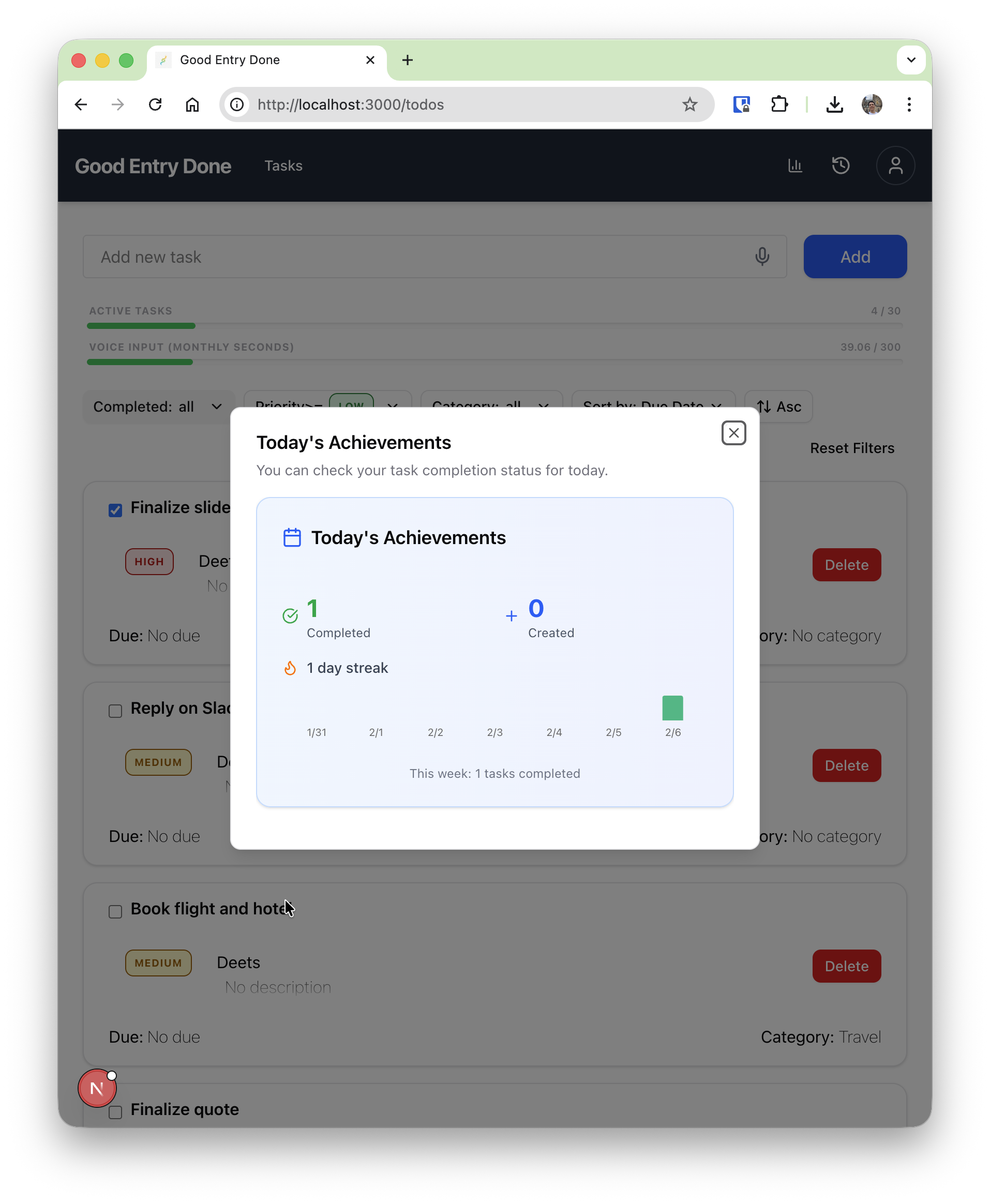 Good Entry Done - Screenshot 3 showing product features and functionality