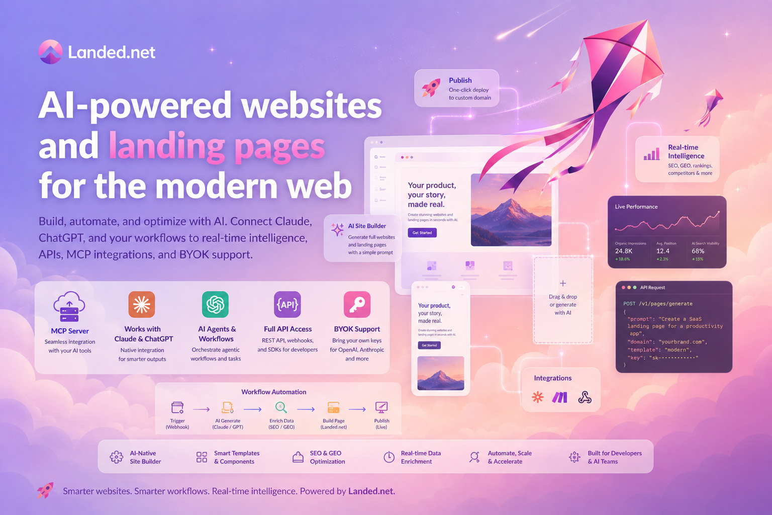 Landed.net AI Site builder with MCP gallery image