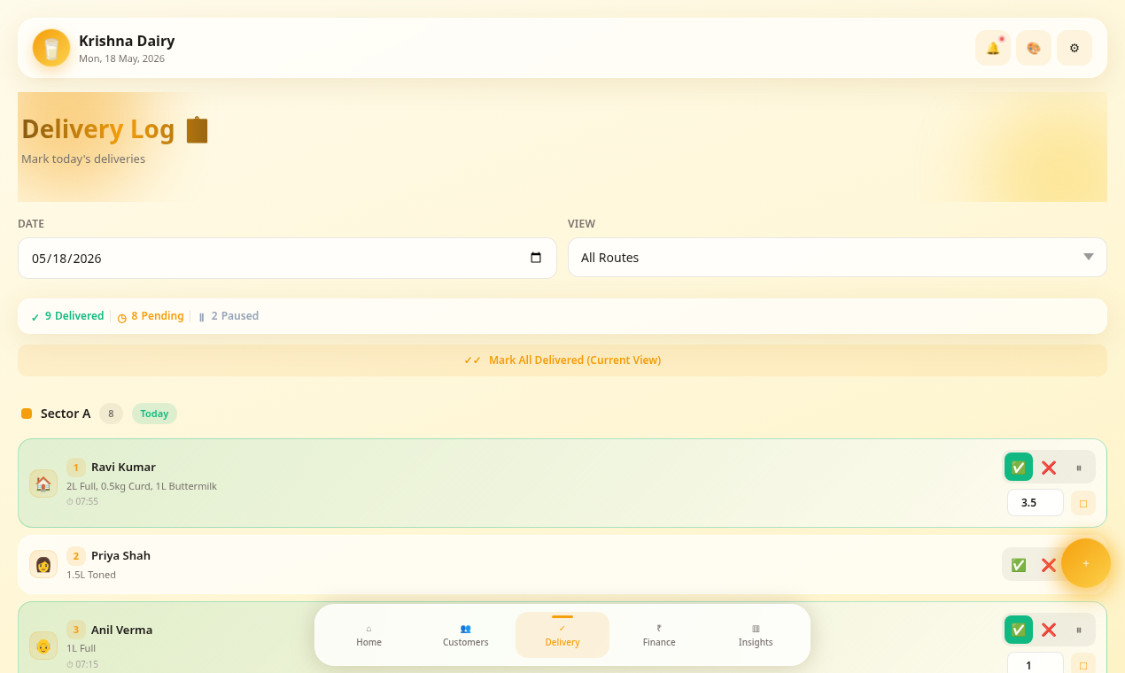Dairy Manager — Milk Delivery Mini App gallery image