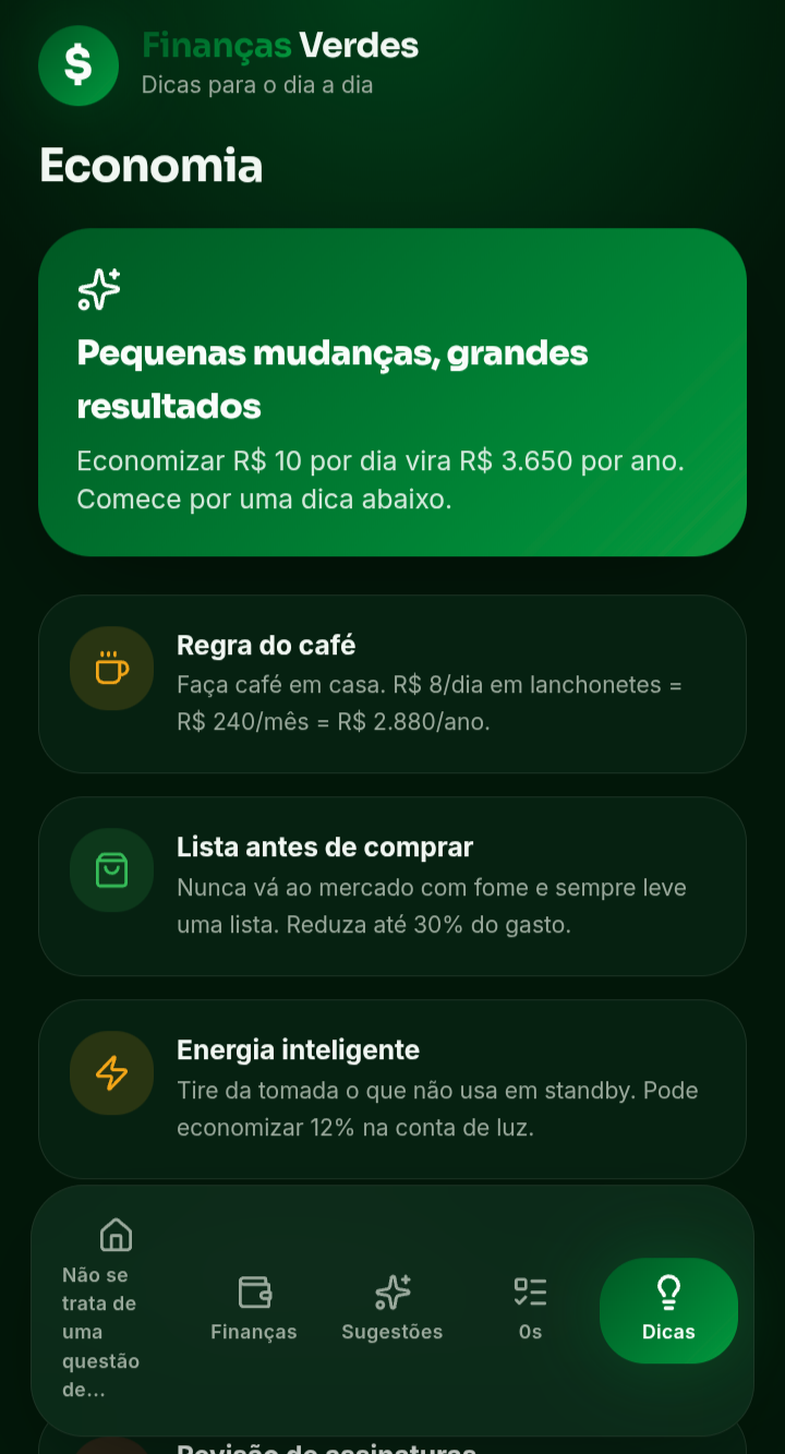 Green Finance—Suas finanças no controle gallery image