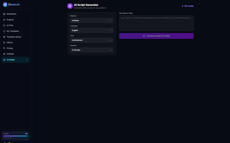 Nexora AI Studio screenshot 1