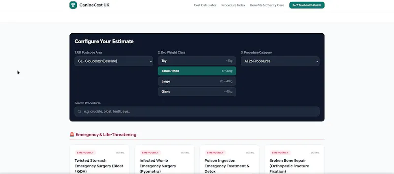 CanineCost UK — Vet Surgery Cost... screenshot 2