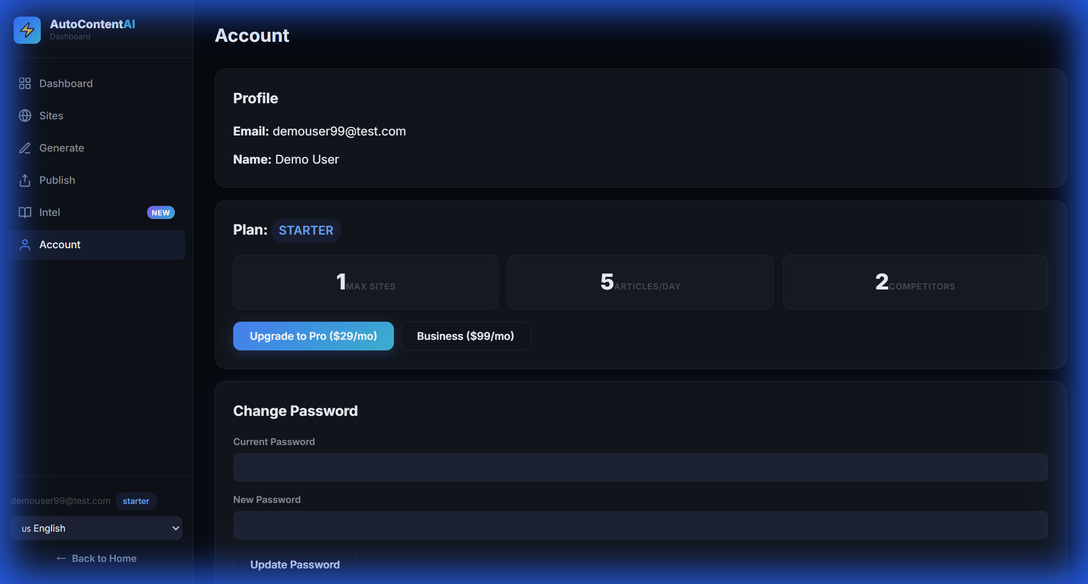 AutoContentAI - Screenshot 4 showing product features and functionality