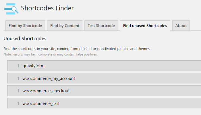 Shortcodes Finder for Wordpress gallery image