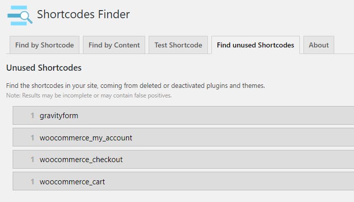 Shortcodes Finder for Wordpress media 2