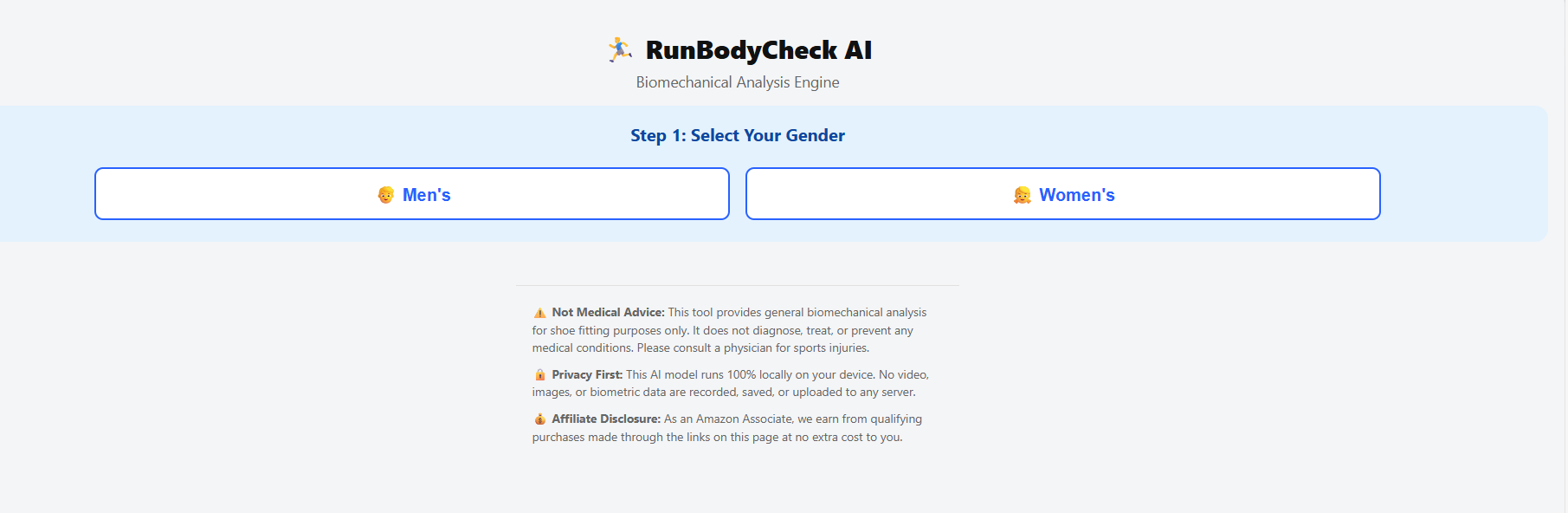 RunBodyCheck - Screenshot 3 showing product features and functionality