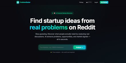 ProblemRadar β Find Startup Ideas gallery image