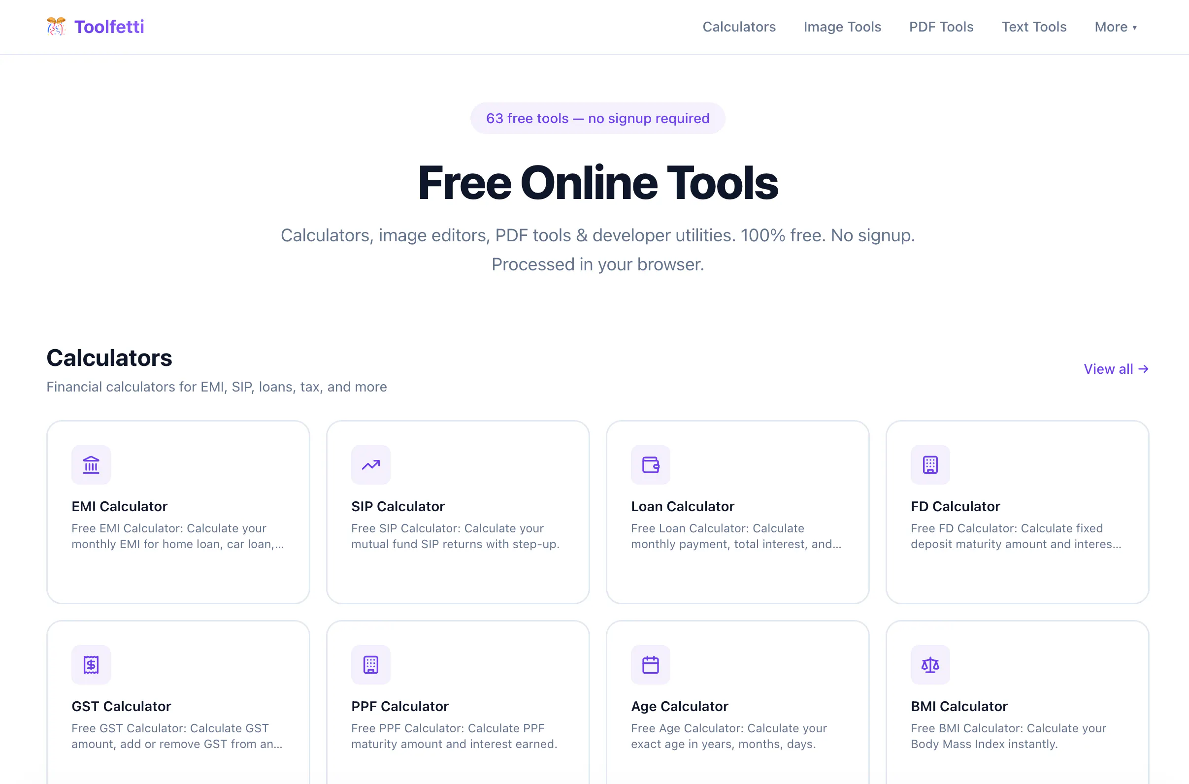 Toolfetti — 60+ Free Online Tools  gallery image
