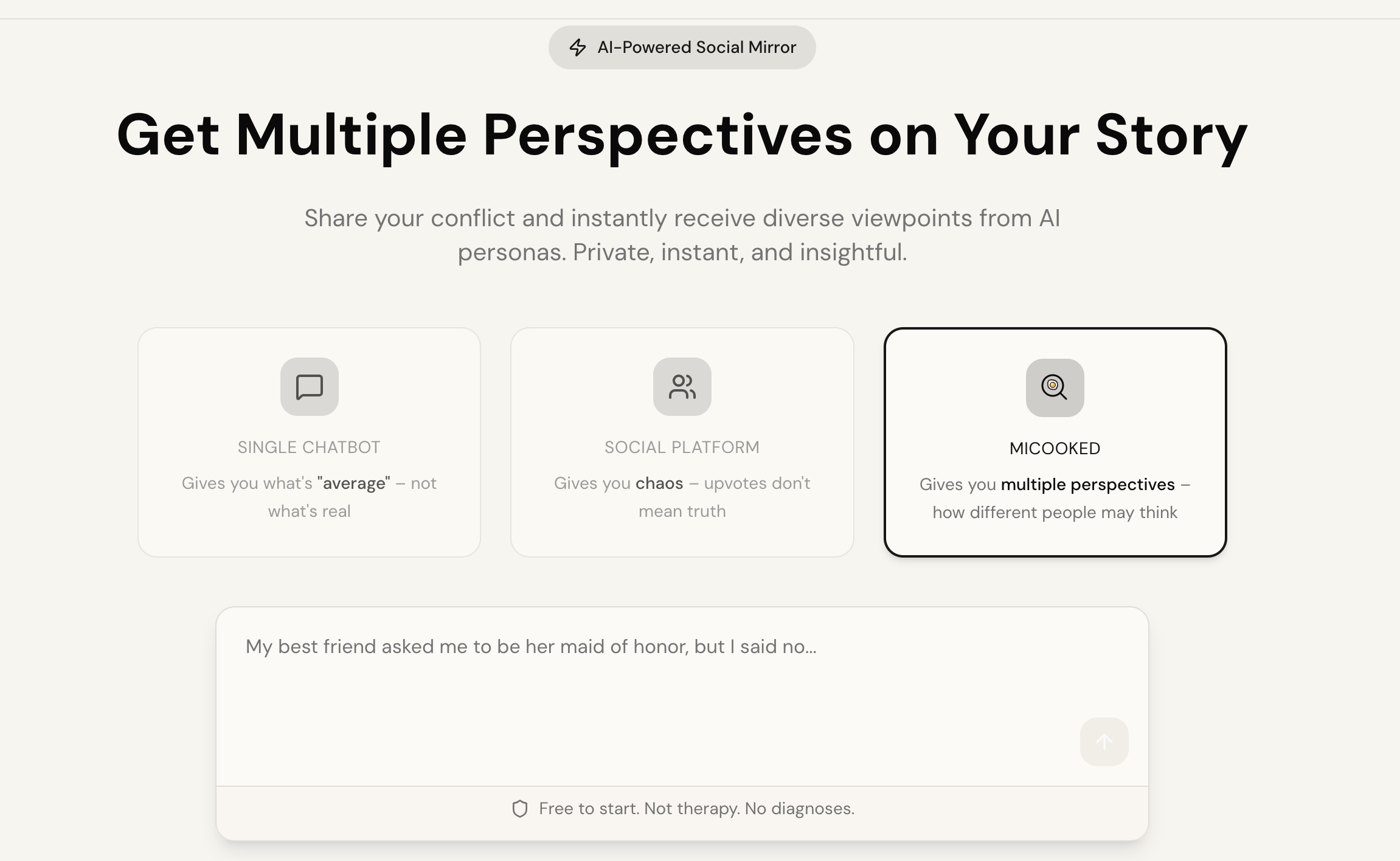 MICooked - Main product screenshot demonstrating key features and user interface