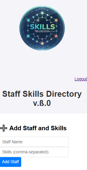 Staff Skills Directory - Screenshot 2 showing product features and functionality