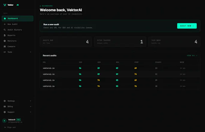 VektorAI — AI Visibility Audit Tool gallery image