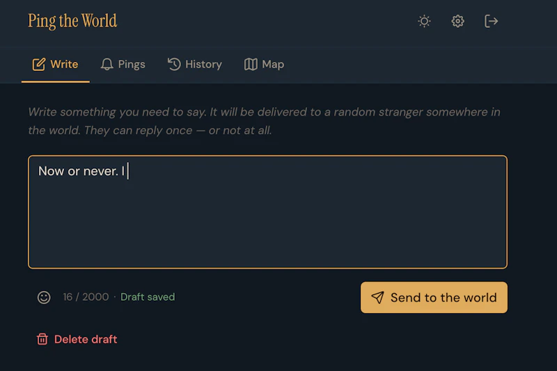 Anti-social network Ping the World .app screenshot 3
