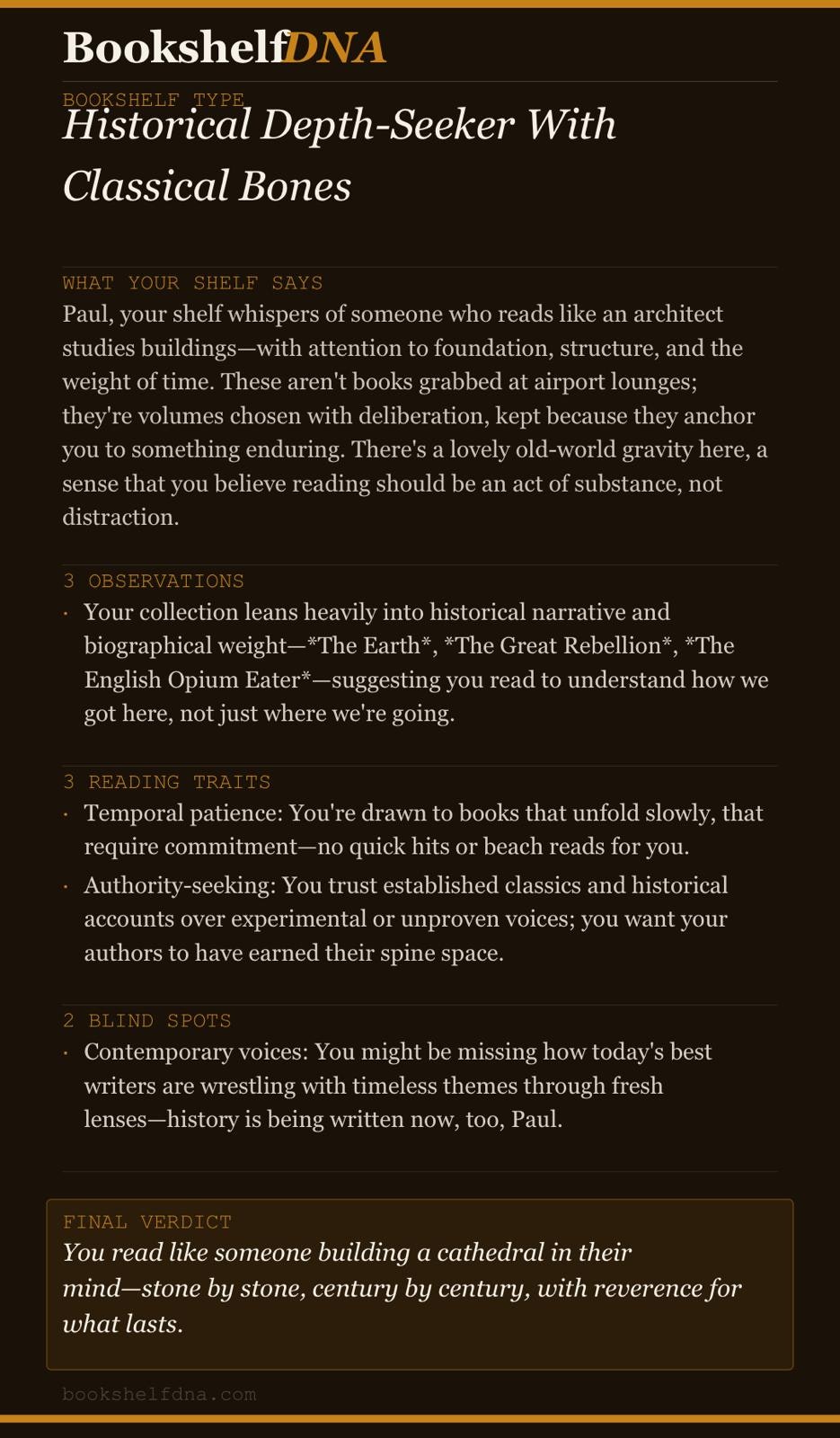 Bookshelf DNA —Your Reading Profile gallery image