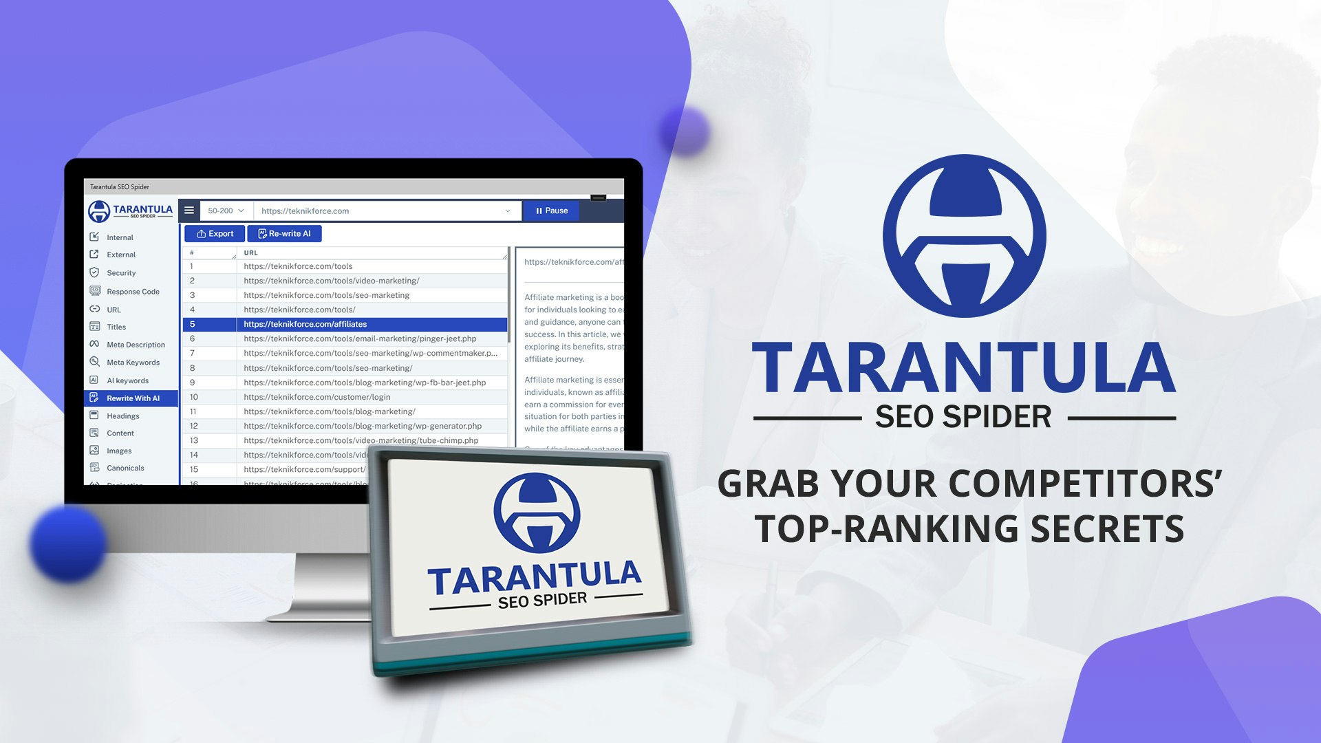 Tarantula SEO Spider - Rank higher on the serps with higher quality seo audits media 3