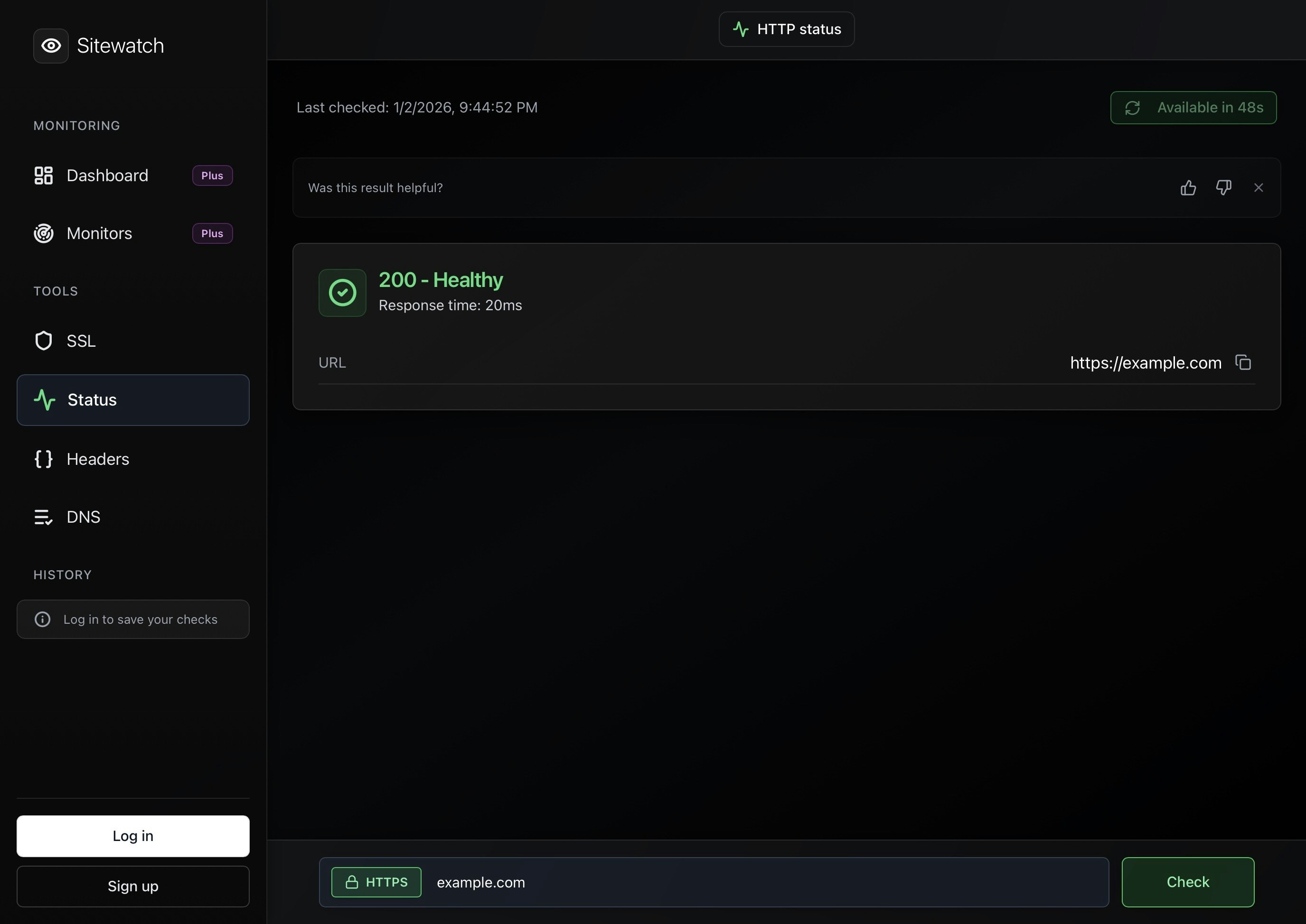 Sitewatch - Screenshot 3 showing product features and functionality