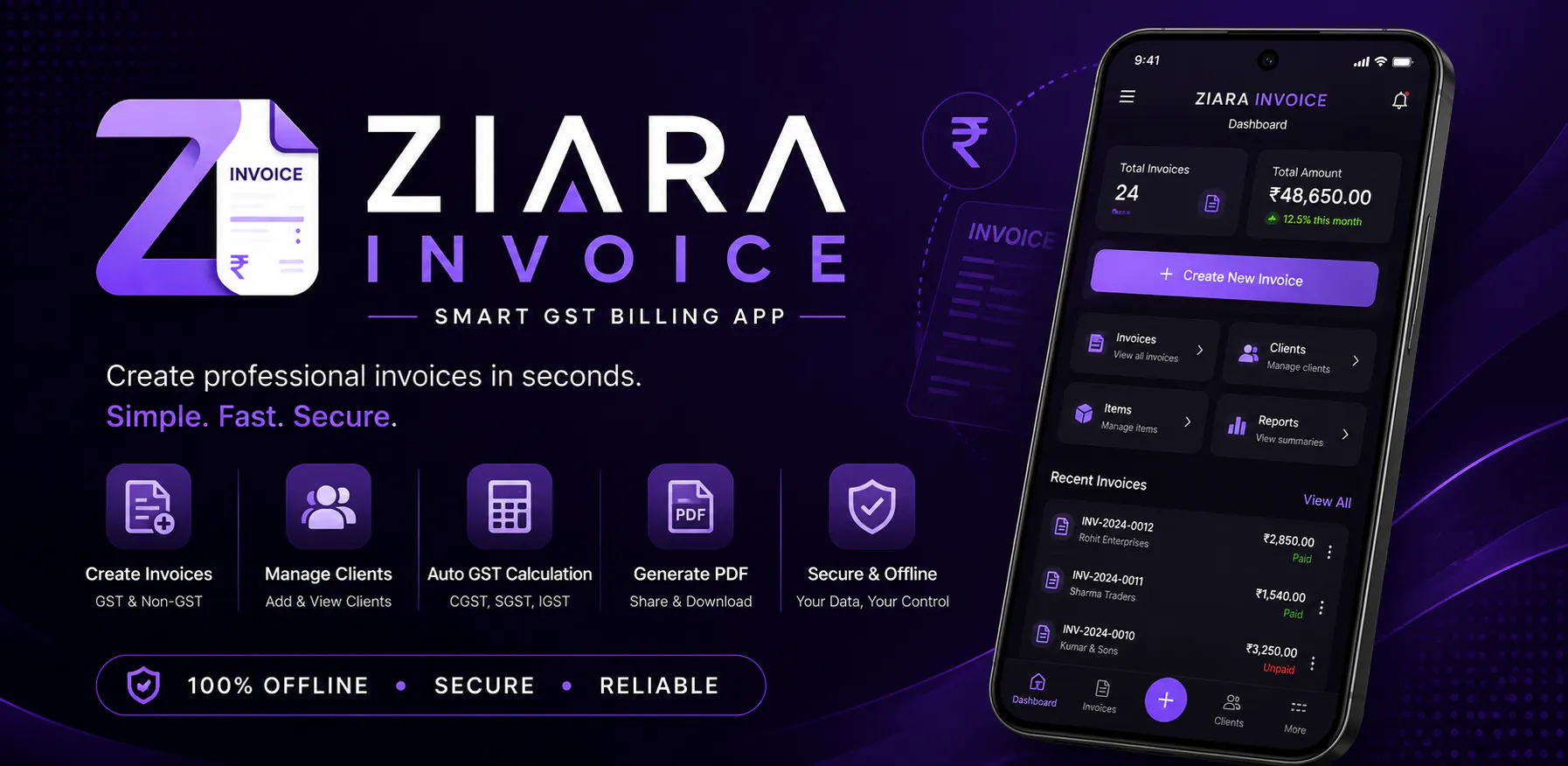 Ziara Invoice: GST Billing App screenshot 2