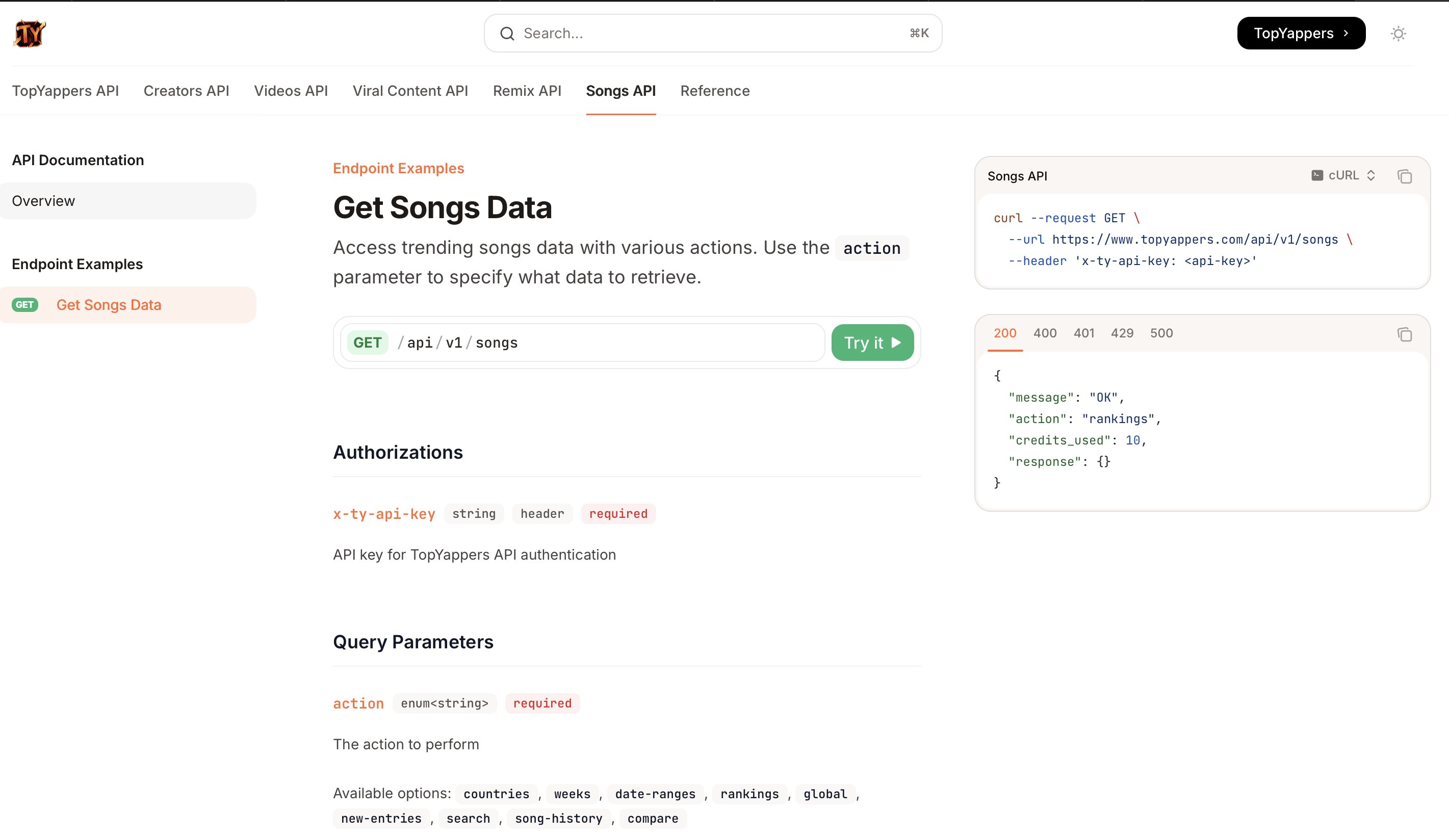 TopYappers Popular Songs - Screenshot 2 showing product features and functionality