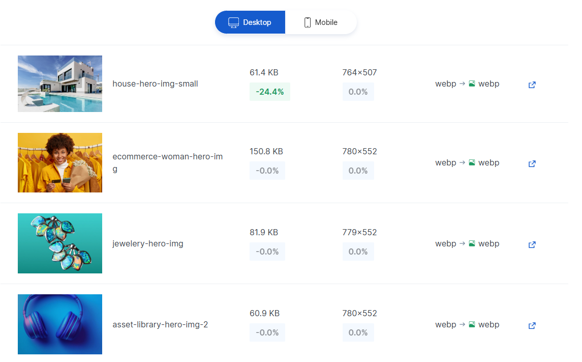 Website speed test - Screenshot 2 showing product features and functionality