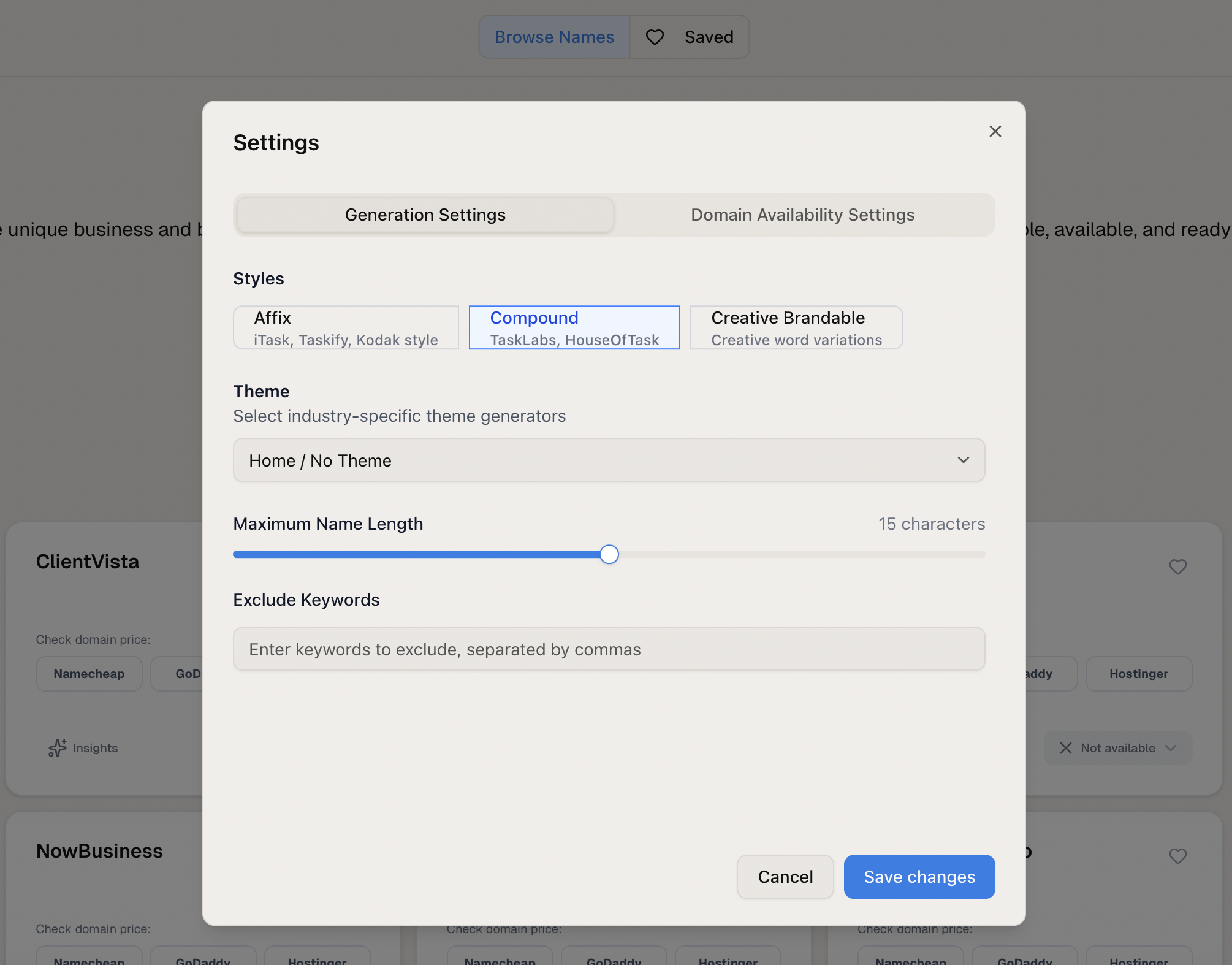 Namizer - Business Name Generator gallery image