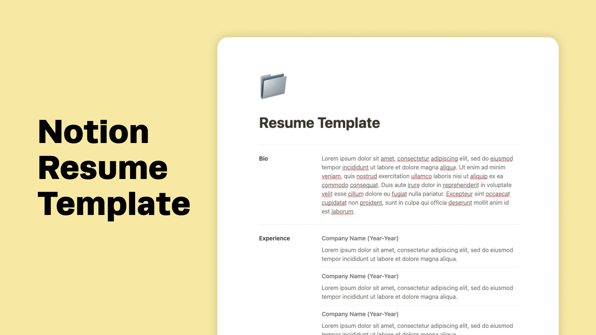 Notion Resume Template gallery image