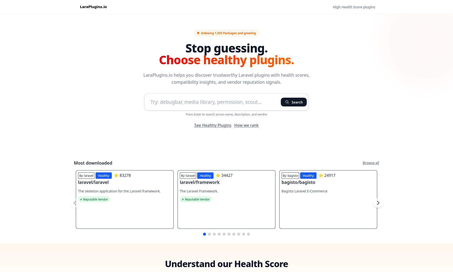LaraPlugins.io  Laravel Health Directory gallery image