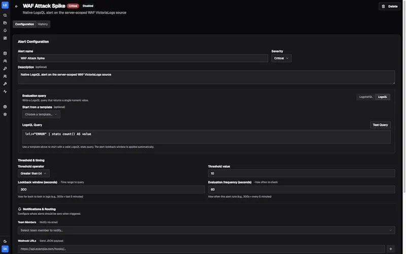 Logchef screenshot 3