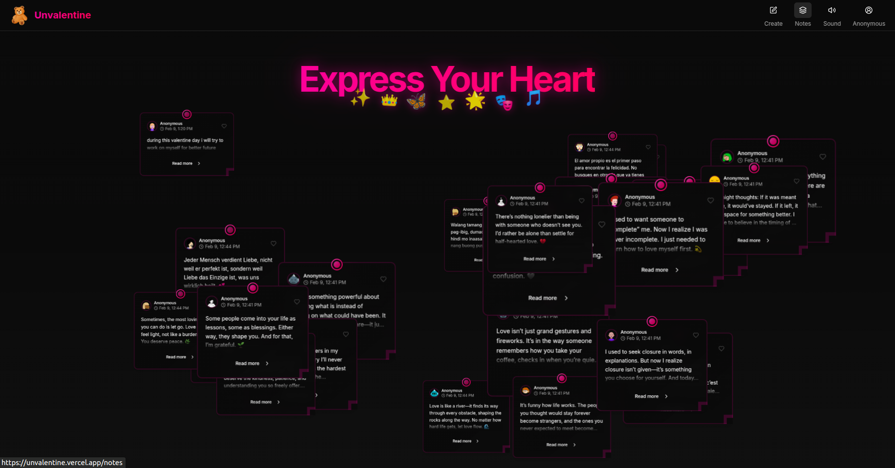 Média Unvalentine - Notes numériques anonymes pour les célibataires le jour de la Saint-Valentin 3