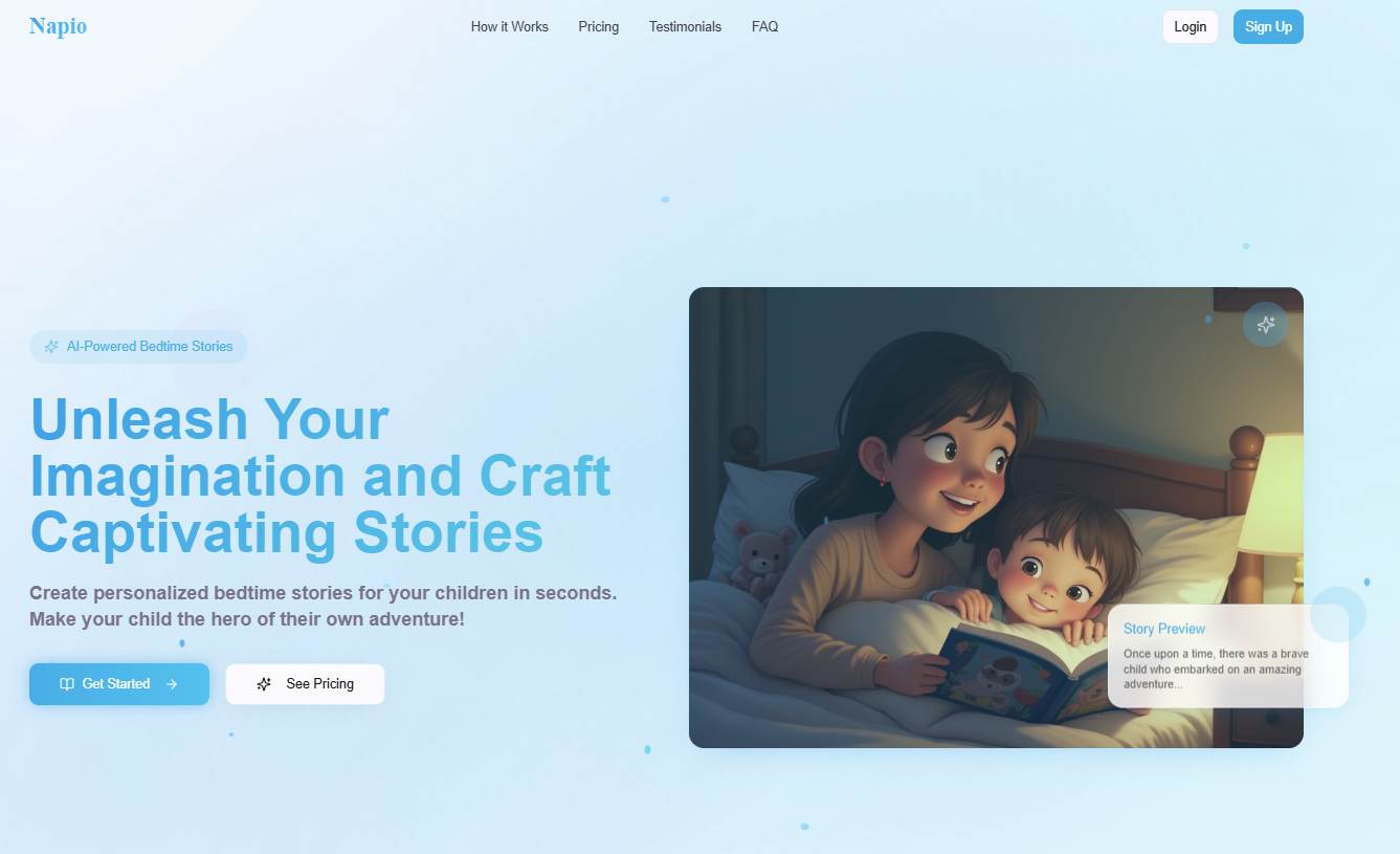 Napio - personalized bedtime stories for children in seconds. media 1