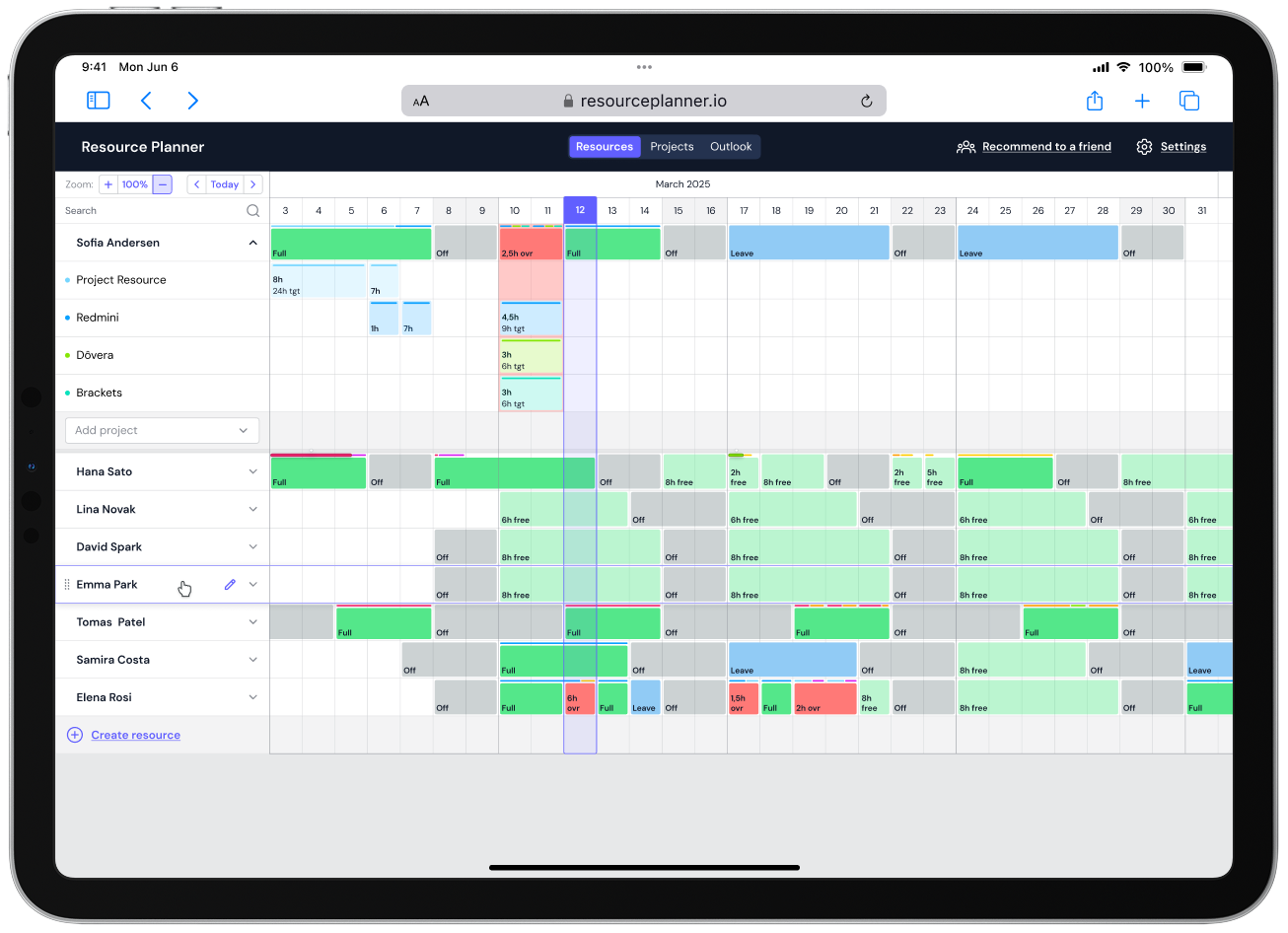 وسائط مخطط الموارد - أداة تخطيط الموارد مع Gantt Chart View لفريقك. 1