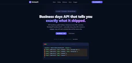 Business Days & Hours Calculator API gallery image