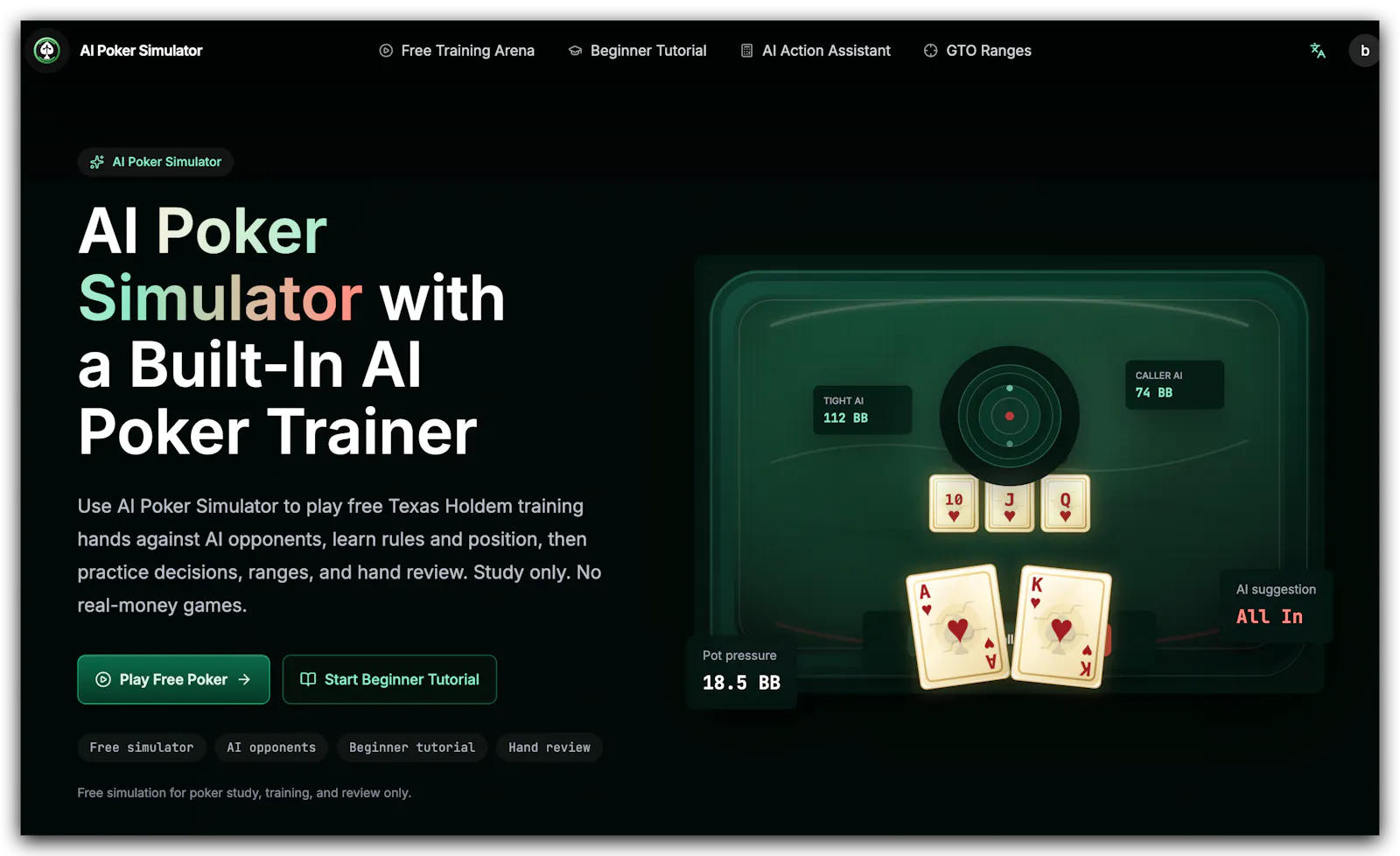 AI Poker Simulator  screenshot 1
