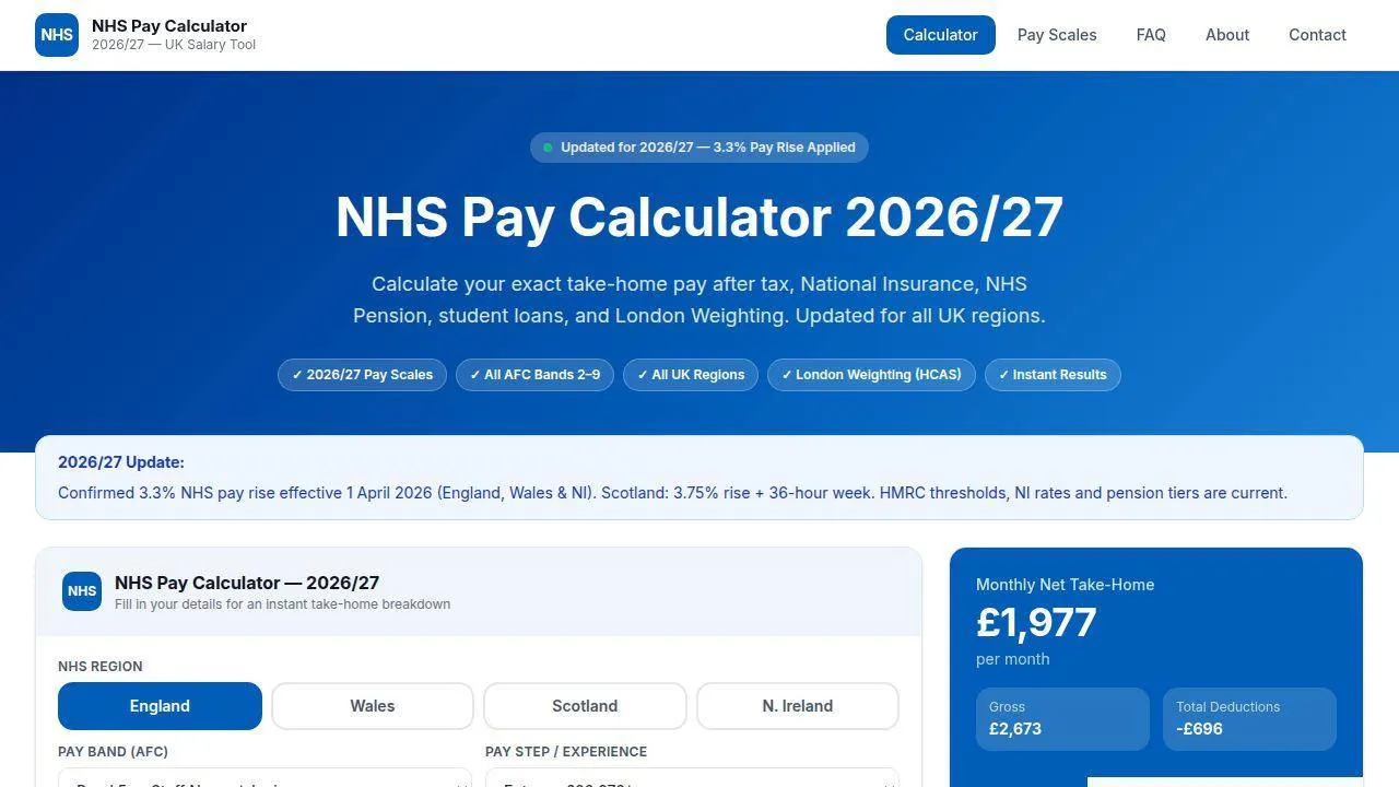 NHS Pay Calculator gallery image