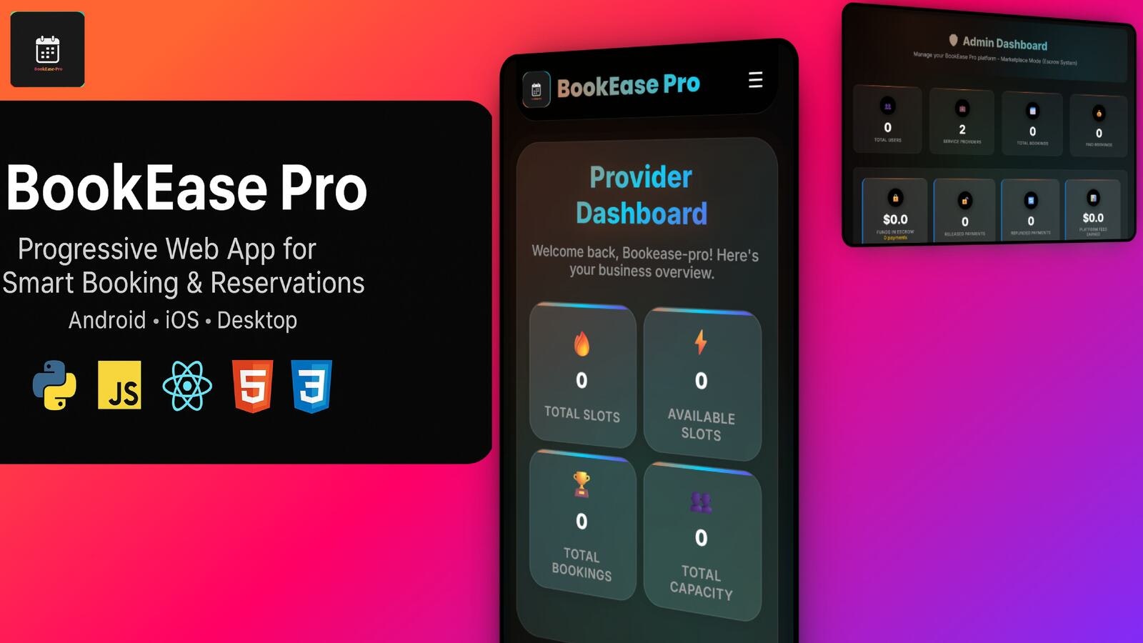 Média BookEase Pro - Réservation à double mode: Run Marketplace ou Modes d'activité unique 2