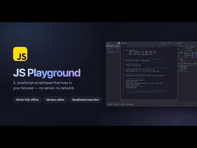 Offline JS Playground gallery image