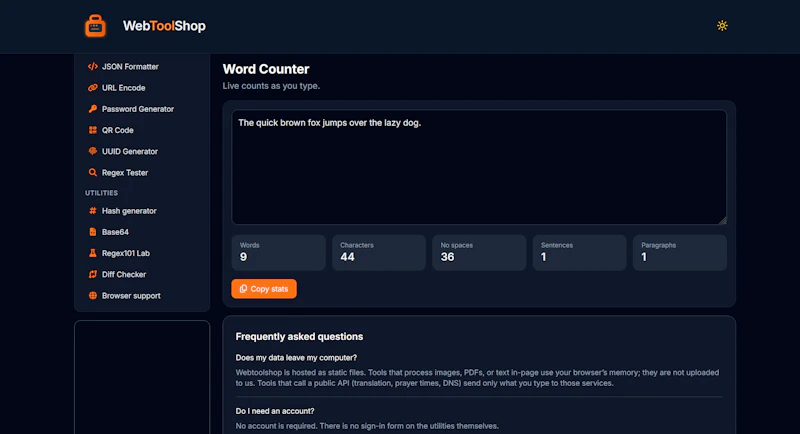 Webtoolshop screenshot 3