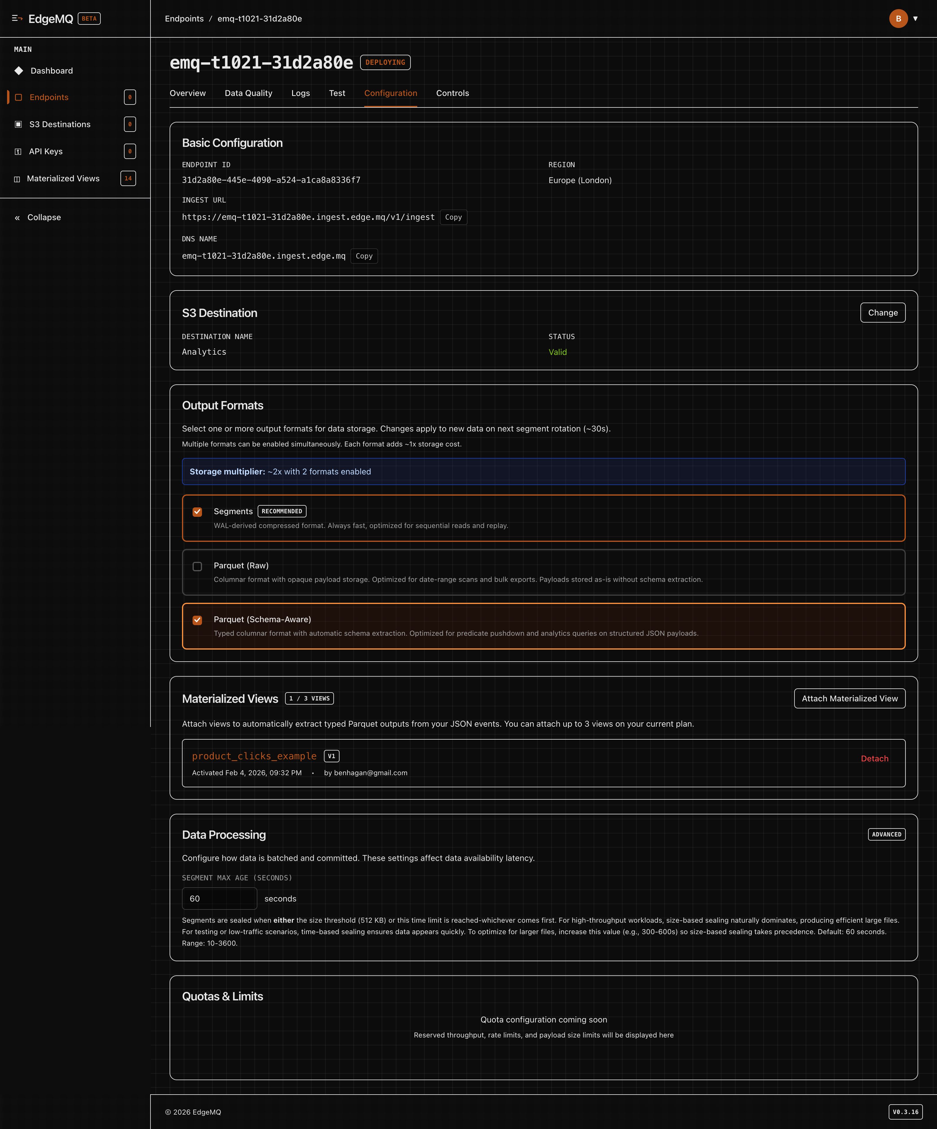 EdgeMQ: easiest way to land data in S3 - Screenshot 4 showing product features and functionality
