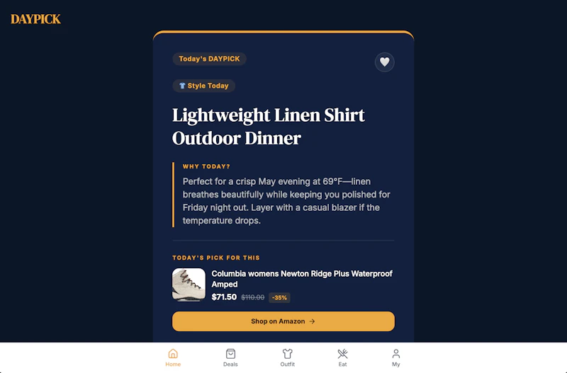 DAYPICK — Your day, already picked. screenshot 2