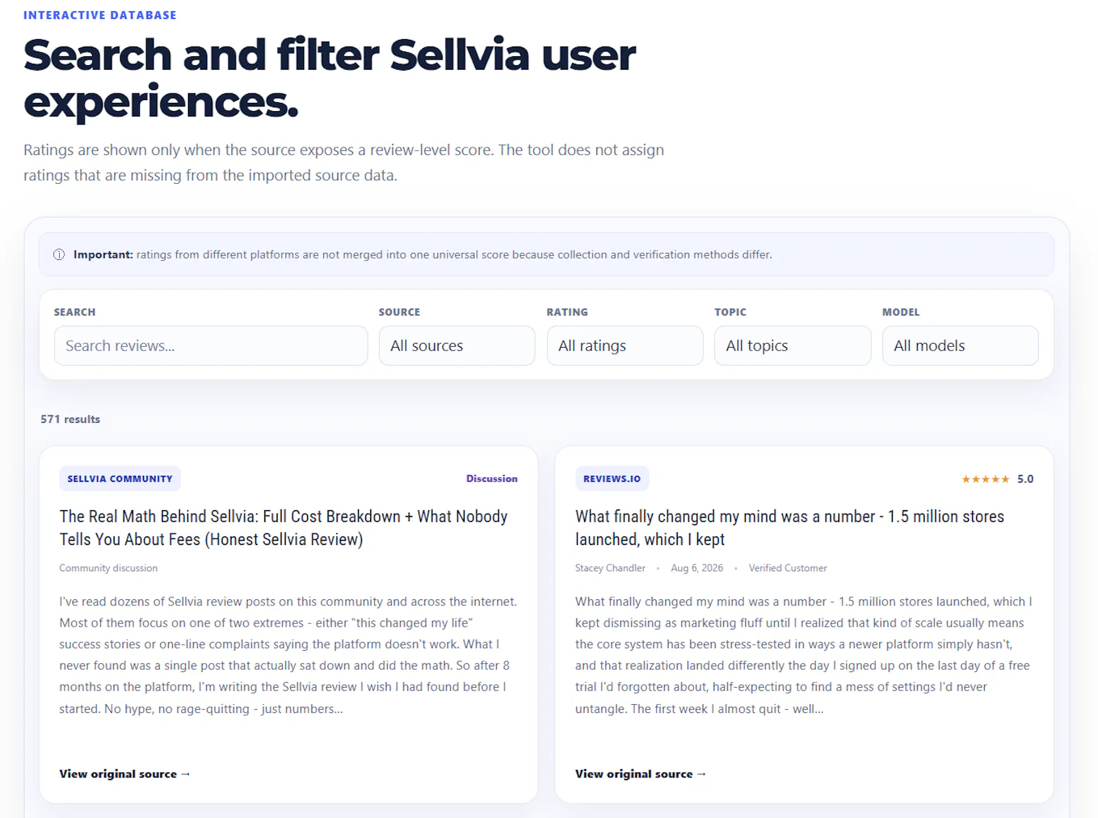 Sellvia Review Explorer screenshot 1