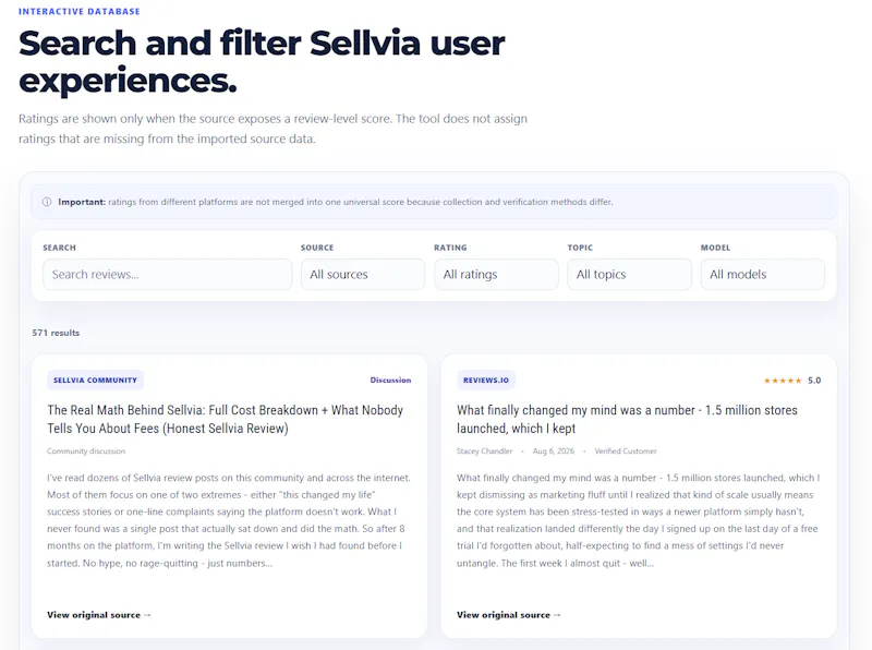 Sellvia Review Explorer screenshot 1