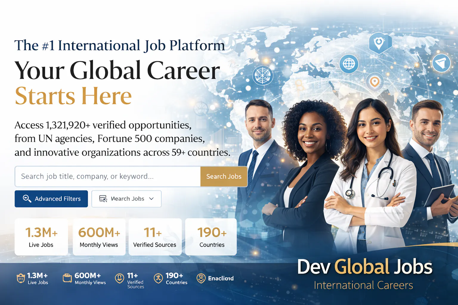 Dev Global Jobs 제품 배너