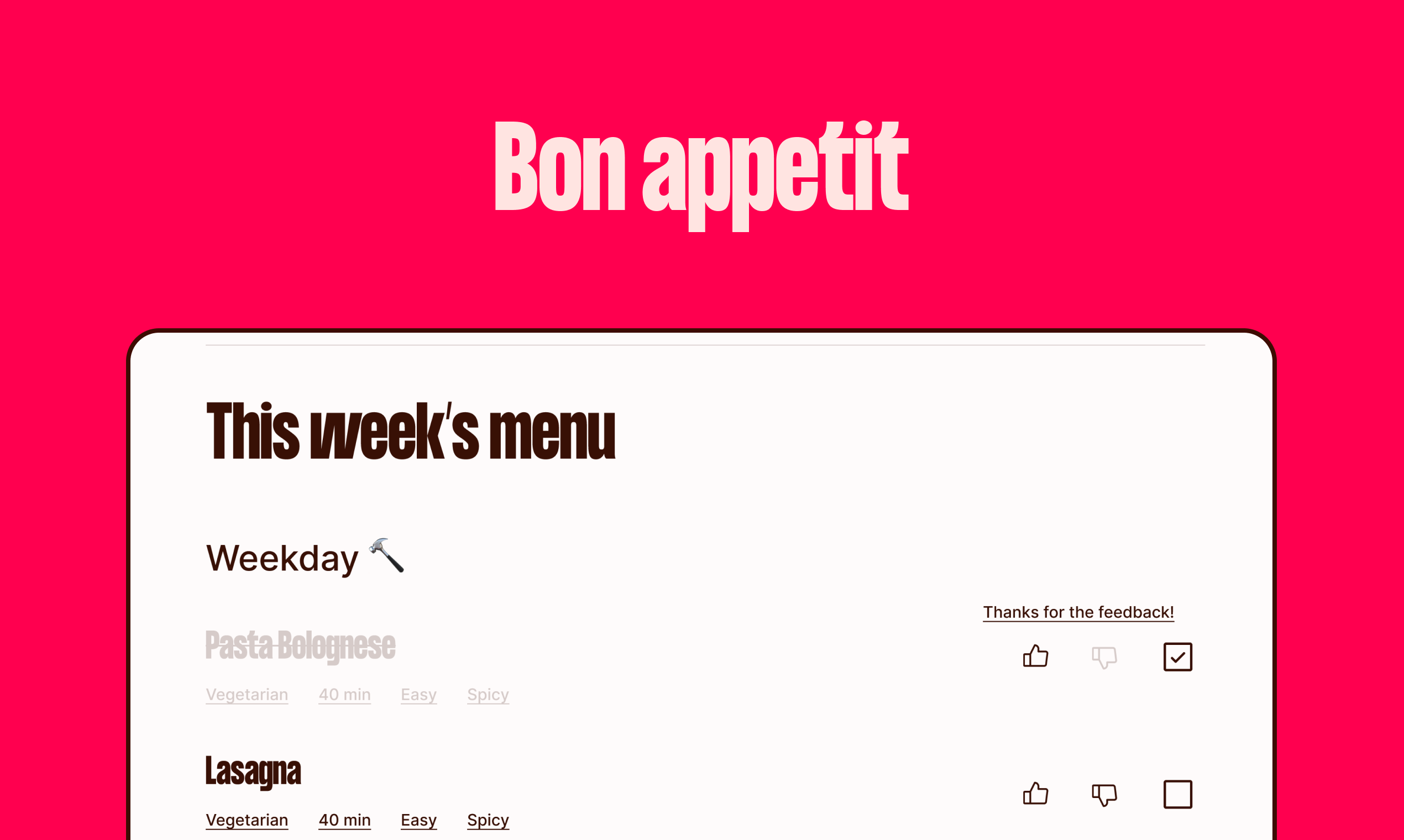 startuptile OnlyPans-Weekly dinner plans with AI