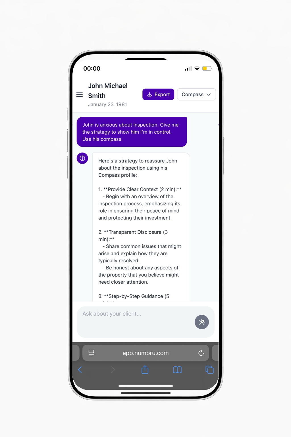 numbrU Client Compass gallery image