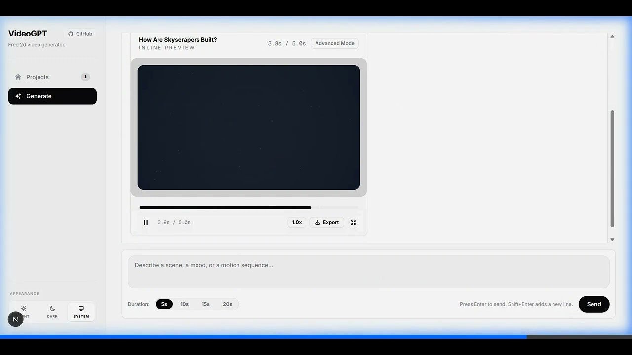 VideoGPT Free 2D Video Generator gallery image