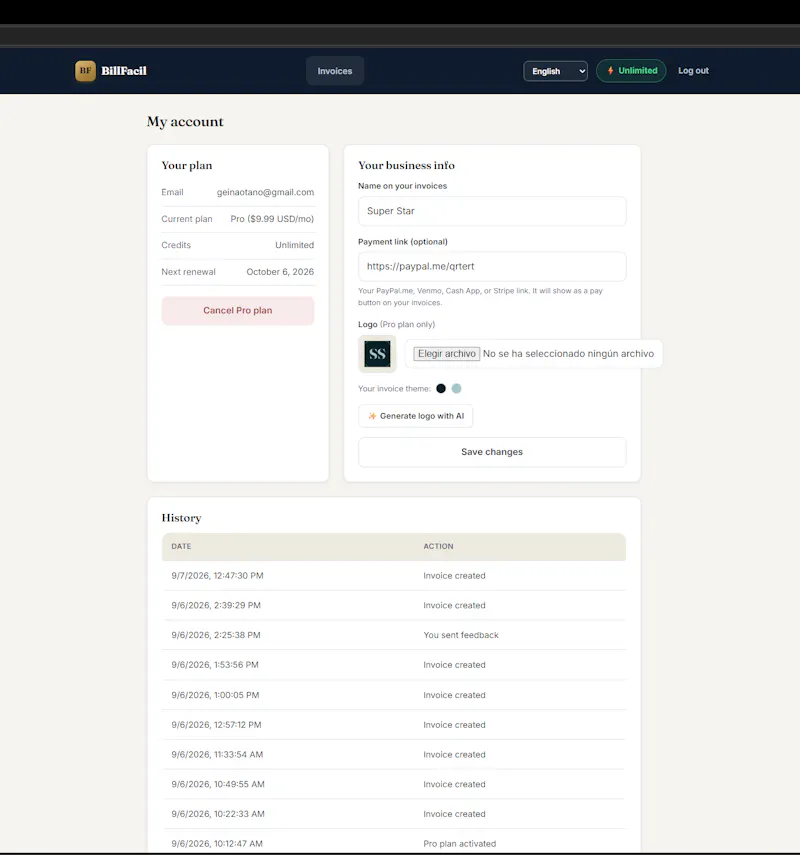 BillFacil screenshot 4