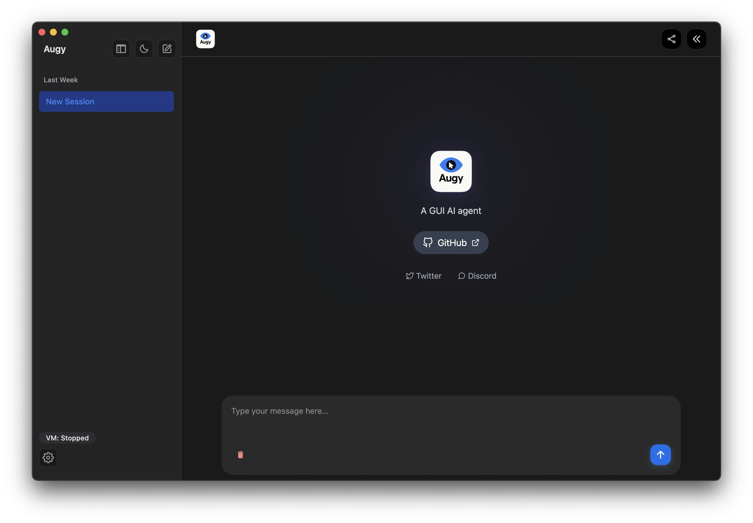Augy - Un'app Desktop Agent GUI MacOS con VM locale media 2