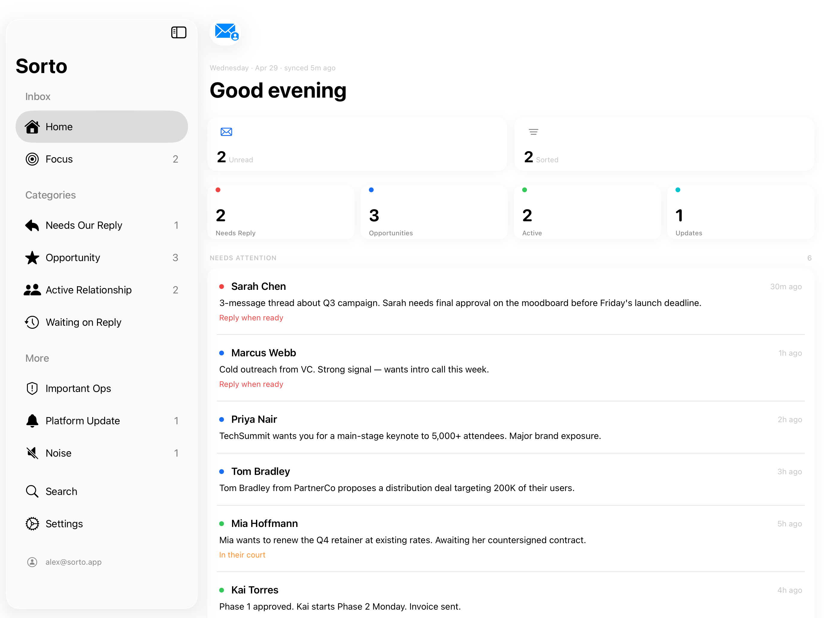 Sorto: AI email client gallery image