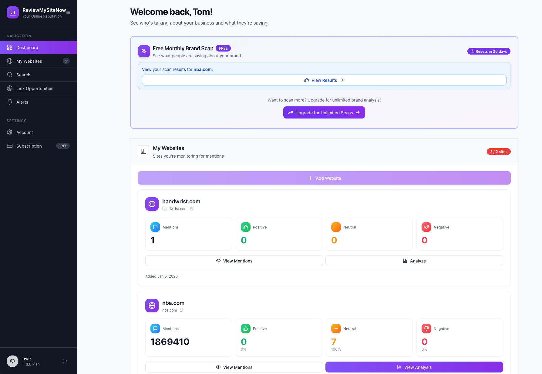 ReviewMySiteNow - Screenshot 5 showing product features and functionality