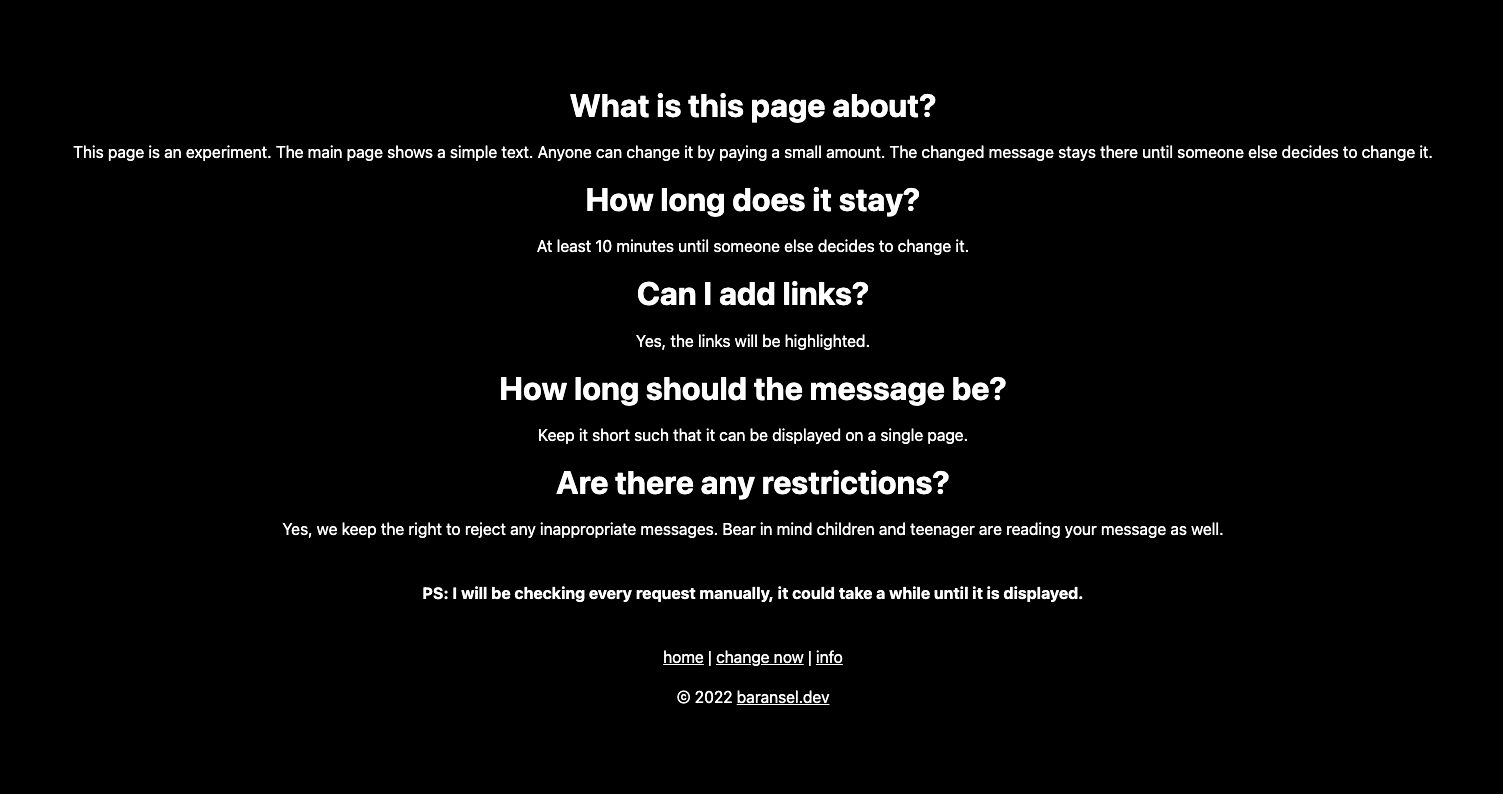 Change this page · Decide the new text gallery image