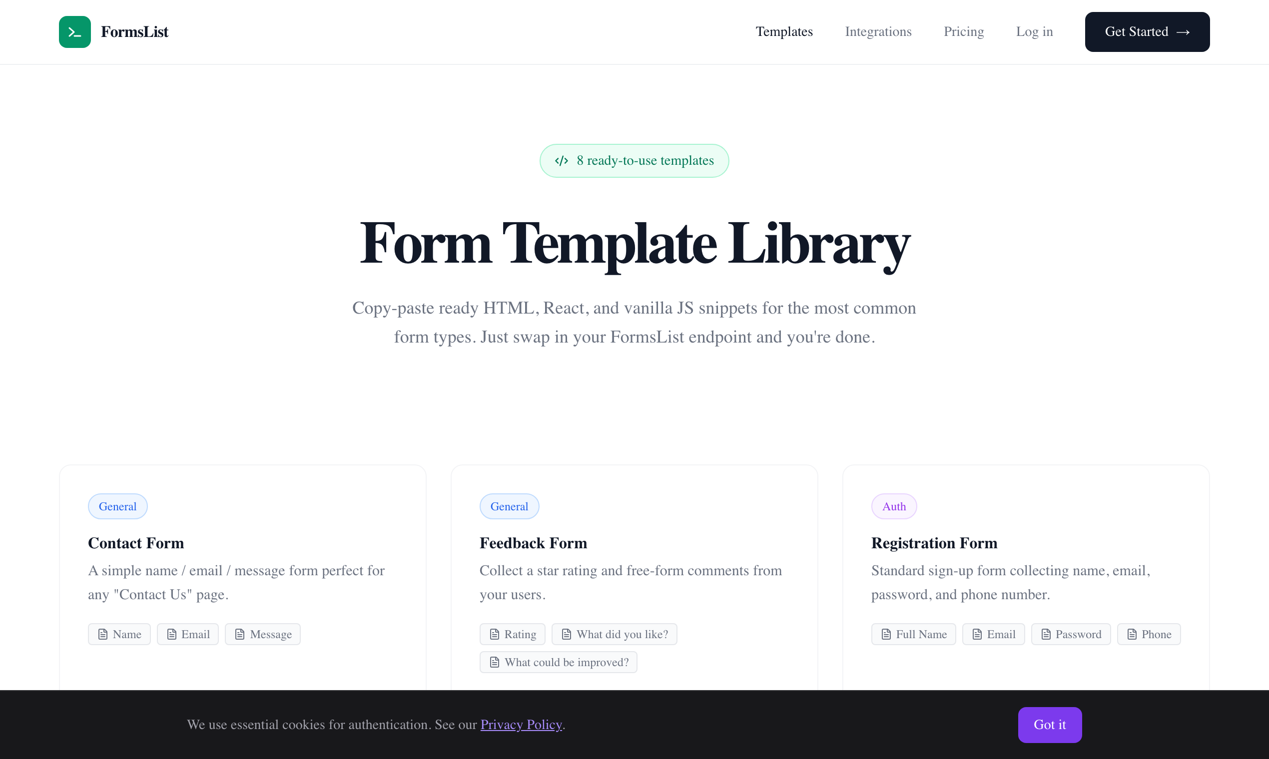 FormsList gallery image