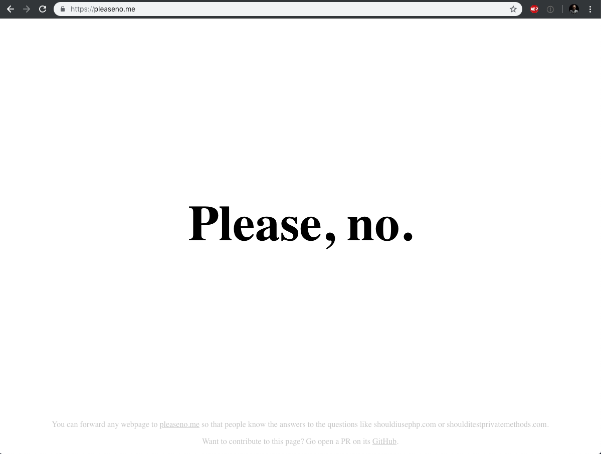 Please, no. gallery image